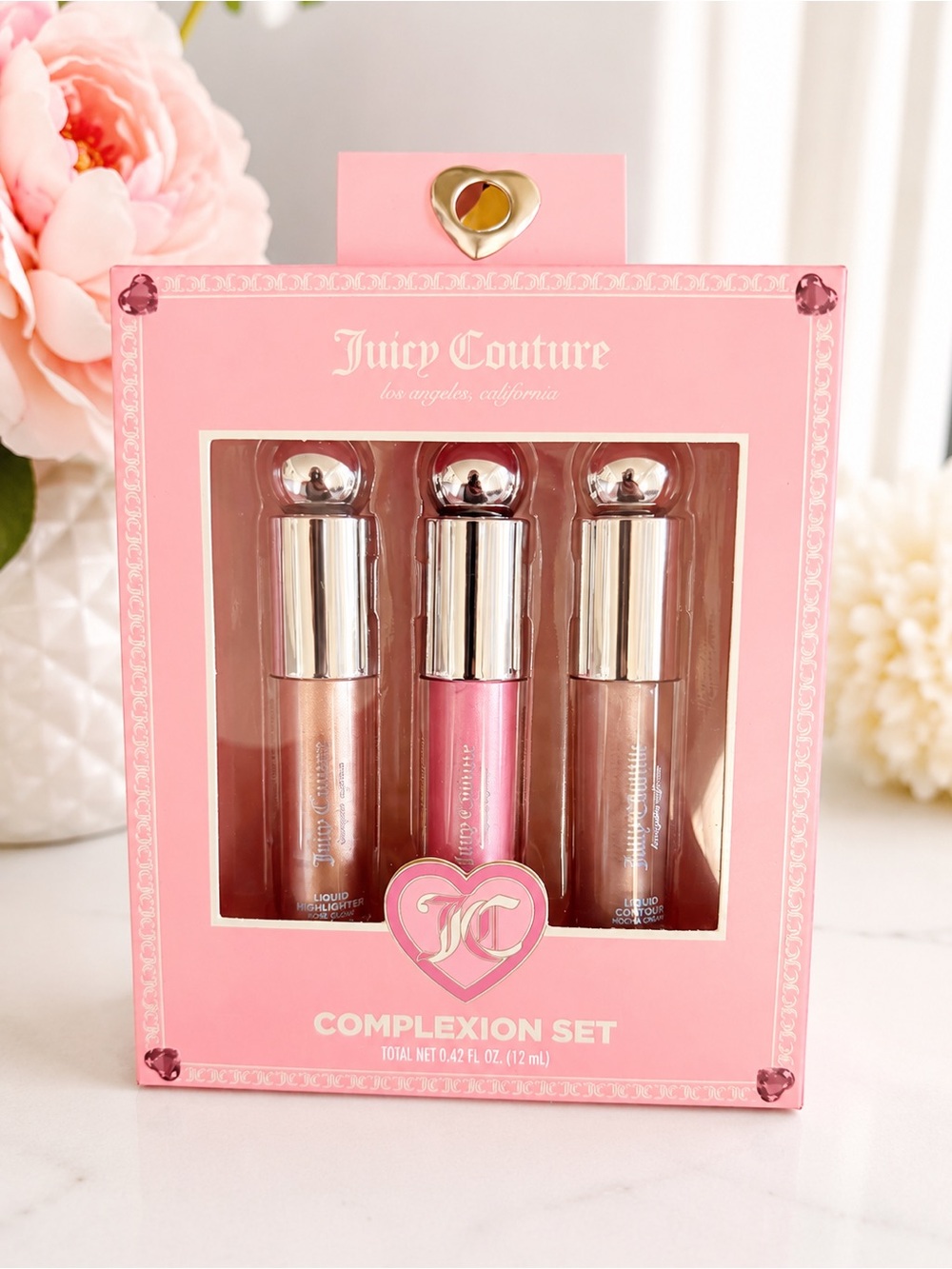 Juicy Couture Complexion Set 3 Pc Liquid Highlighter Blush & Contour New